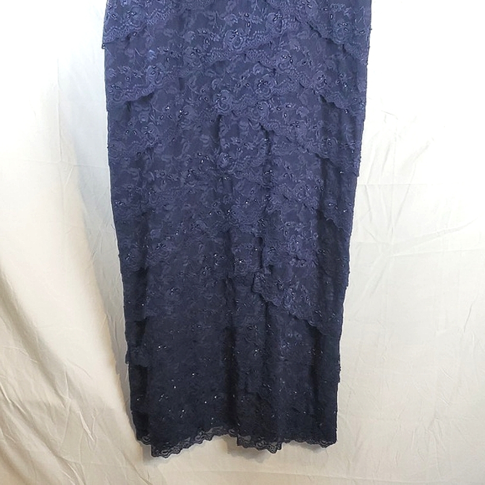 Marina Navy Blue‎ Lace Formal Dress - Picture 3 of 8